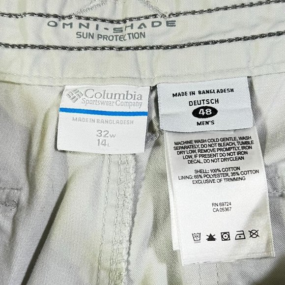 Columbia - Omni-Shade Sun Protection - Men's Size 32 - Beige Cargo Shorts - Picture 4 of 9